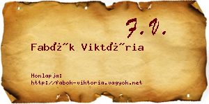 Fabók Viktória névjegykártya